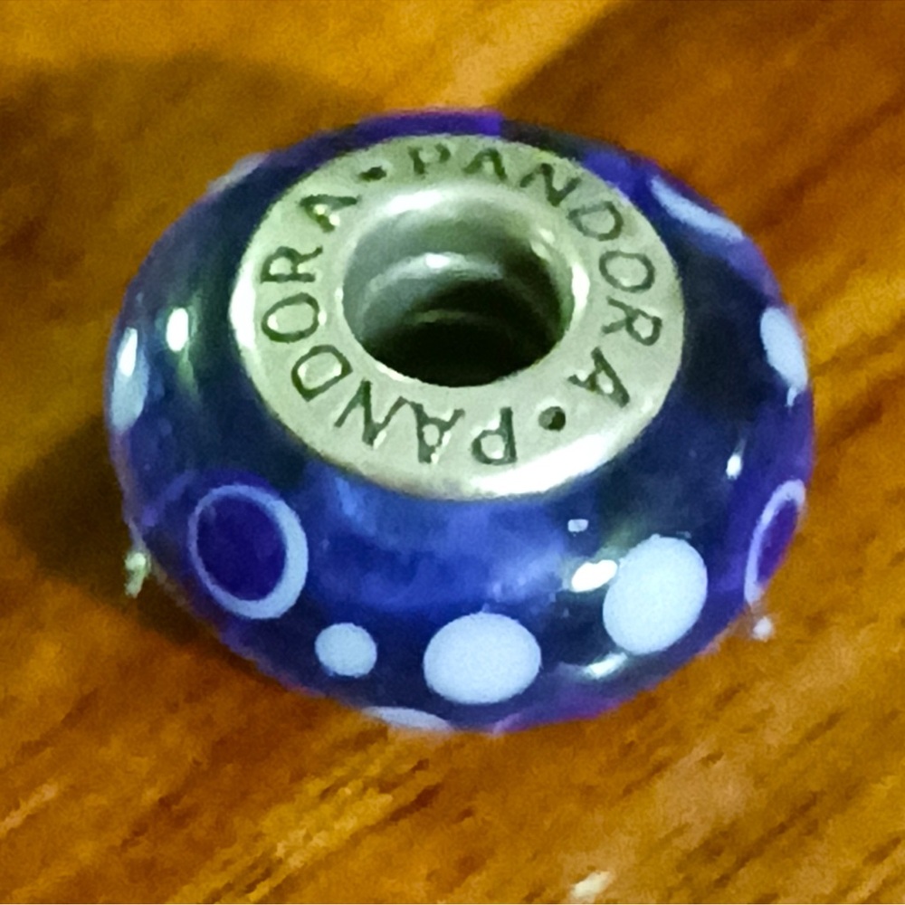 Blue Bubbles Murano glass charm